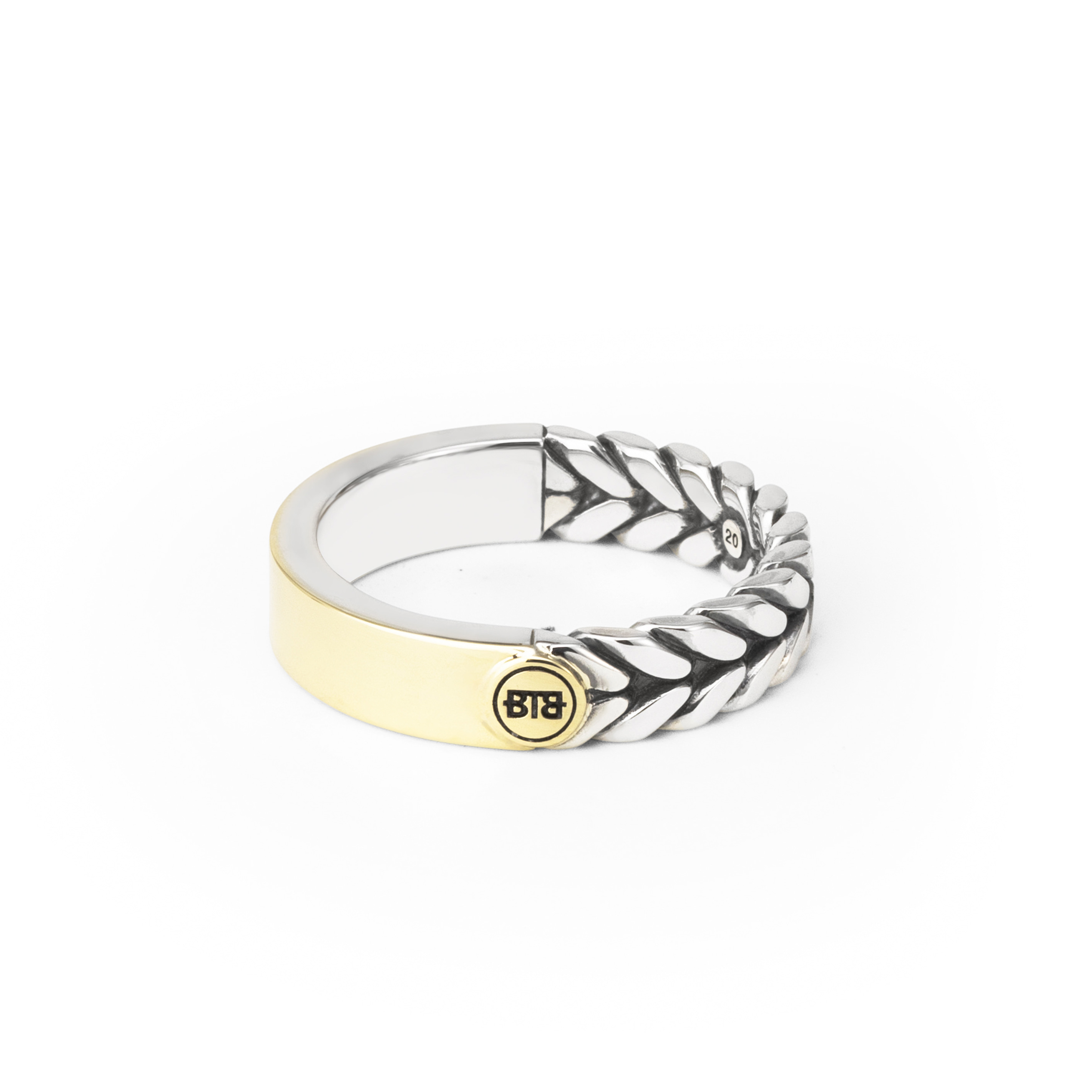 Buddha to Buddha - Zilveren/gouden ring, Barbara Small Dual Ring Silver Bicolor, 333 maat17.5 - 001J02333E877